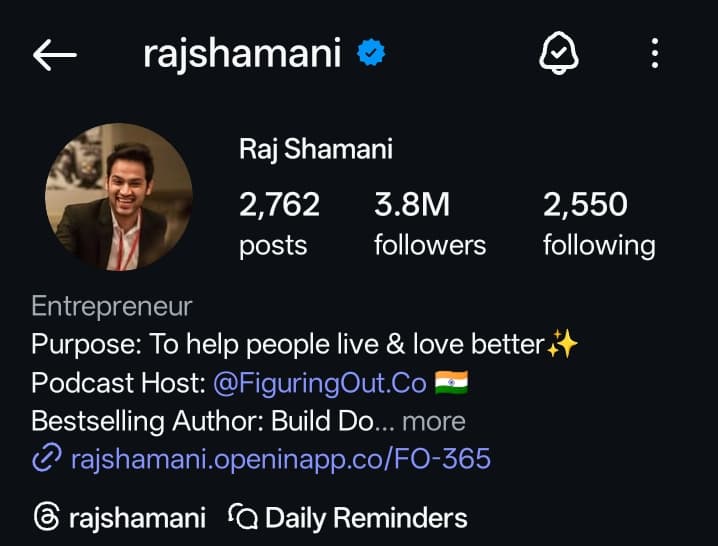 Instagram account of Raj Shamani